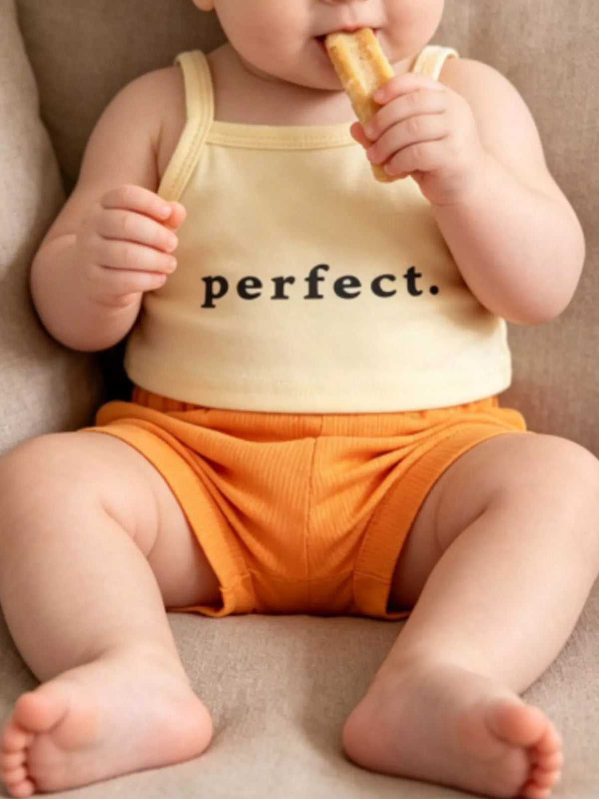 Letter Cami and Shorts Set in Light Yellow, product view 1