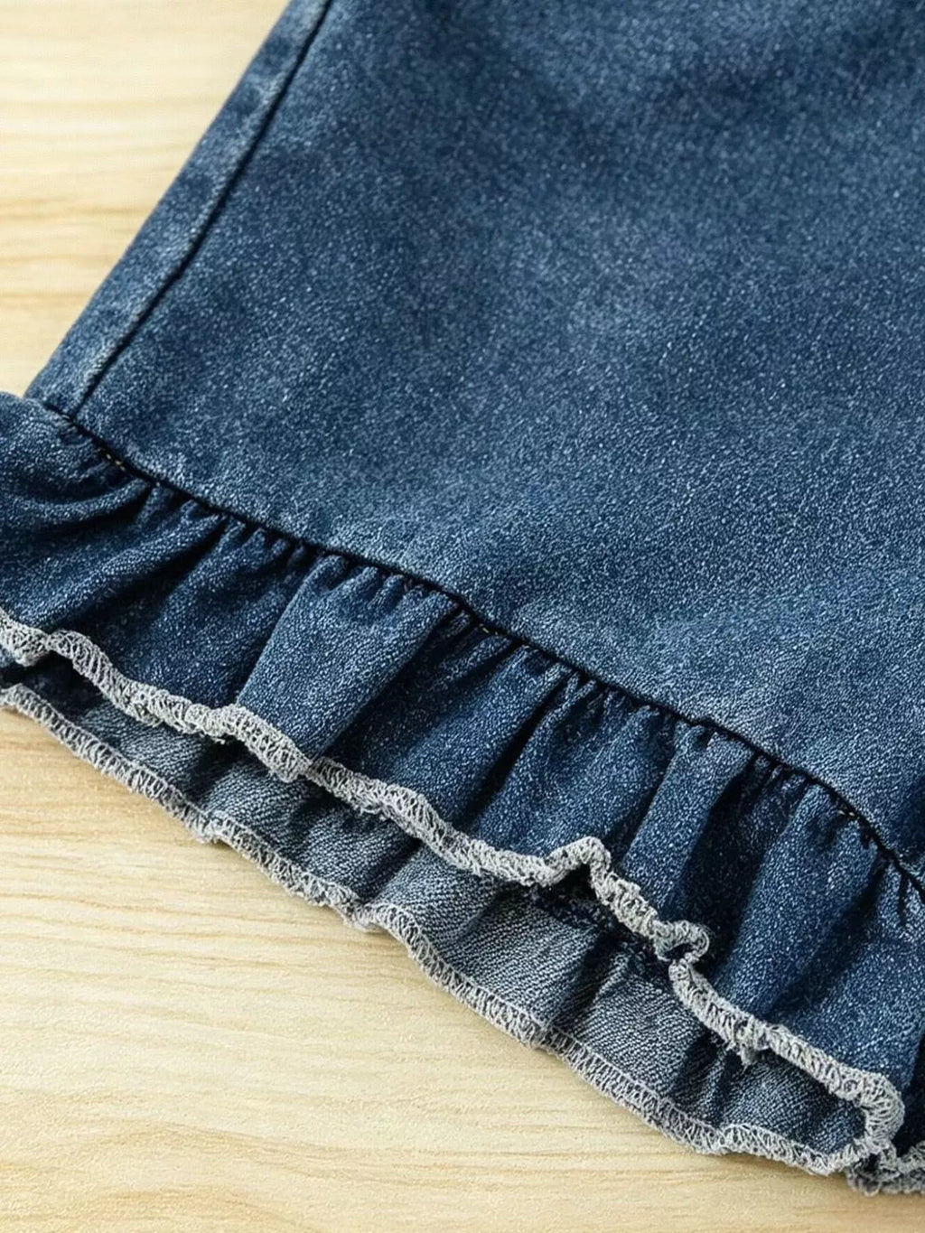 Strawberry Crochet Trimmed Top and Denim Shorts Set in Red, product view 7