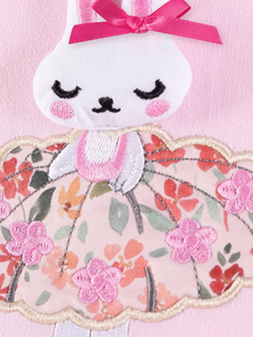 Rabbit Floral Sweatshirt Dress in Blush Pink, product view 4