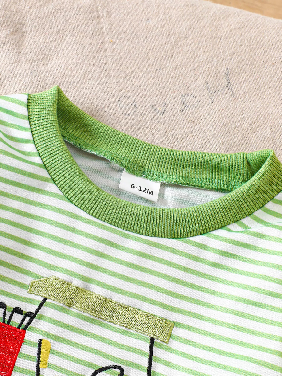 Golf Cart Striped Top and Pants Set in Light Green, product view 3