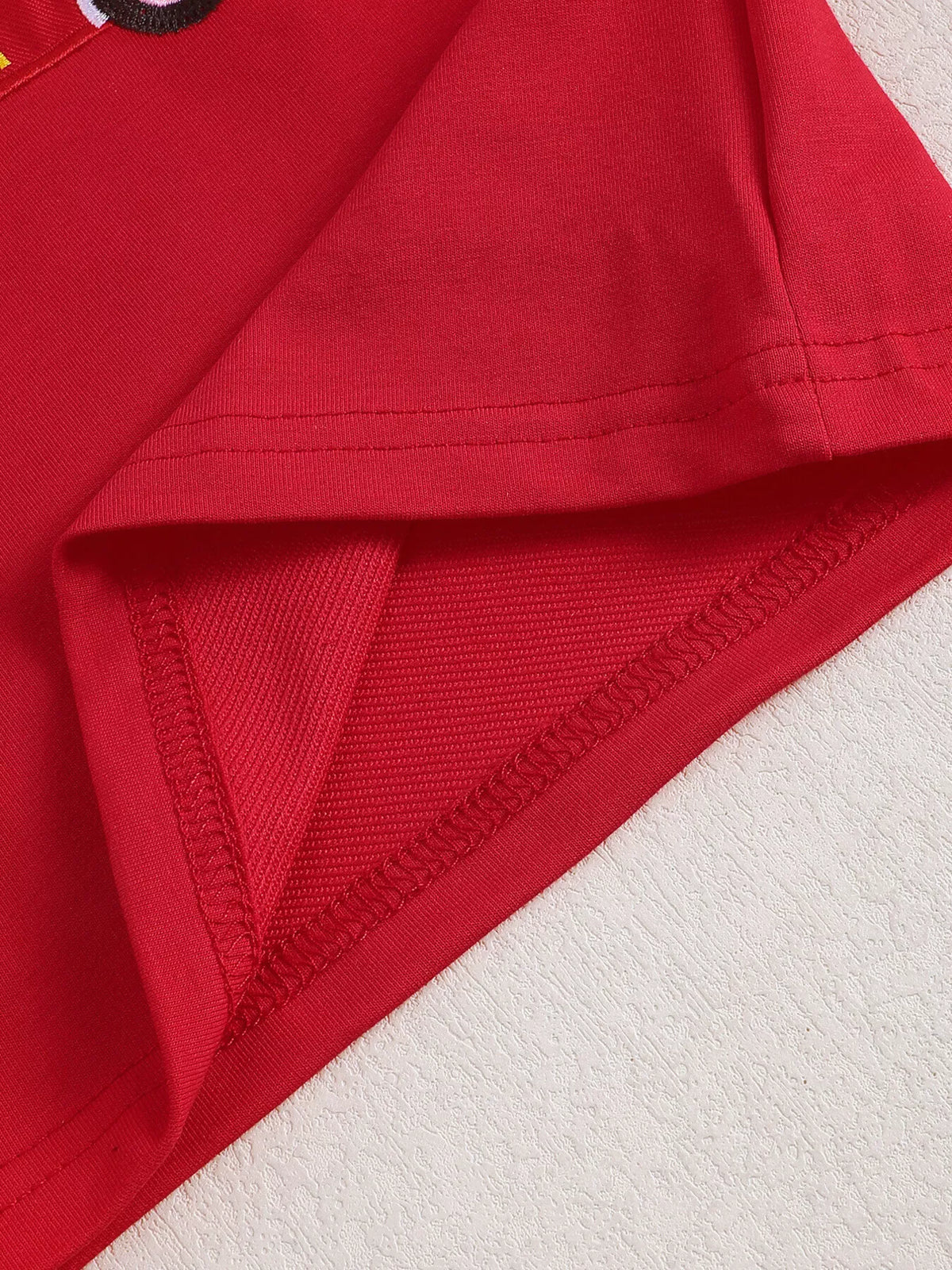 Fire Truck Embroidered Top and Pants Set in Red, product view 6