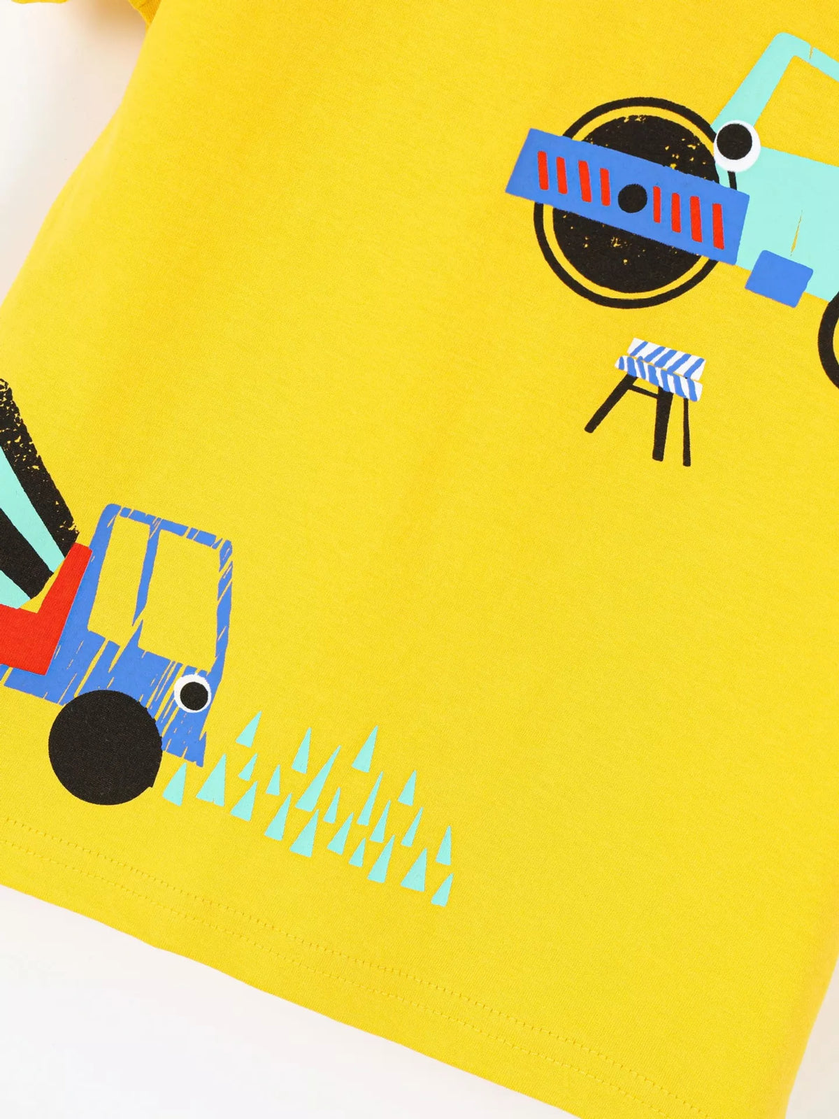 Construction Truck Graphic Short Sleeve T-Shirt in Yellow, product view 4