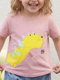 Striped Dinosaur Short Sleeve Tee in Orange, product view 1