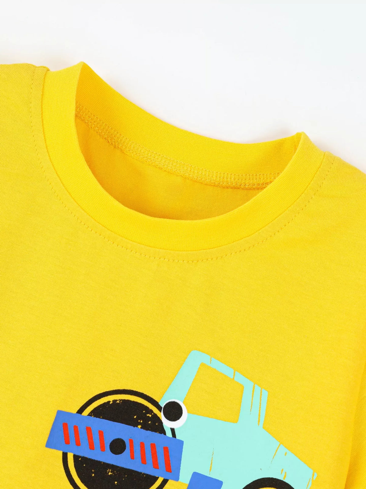 Construction Truck Graphic Short Sleeve T-Shirt in Yellow, product view 3