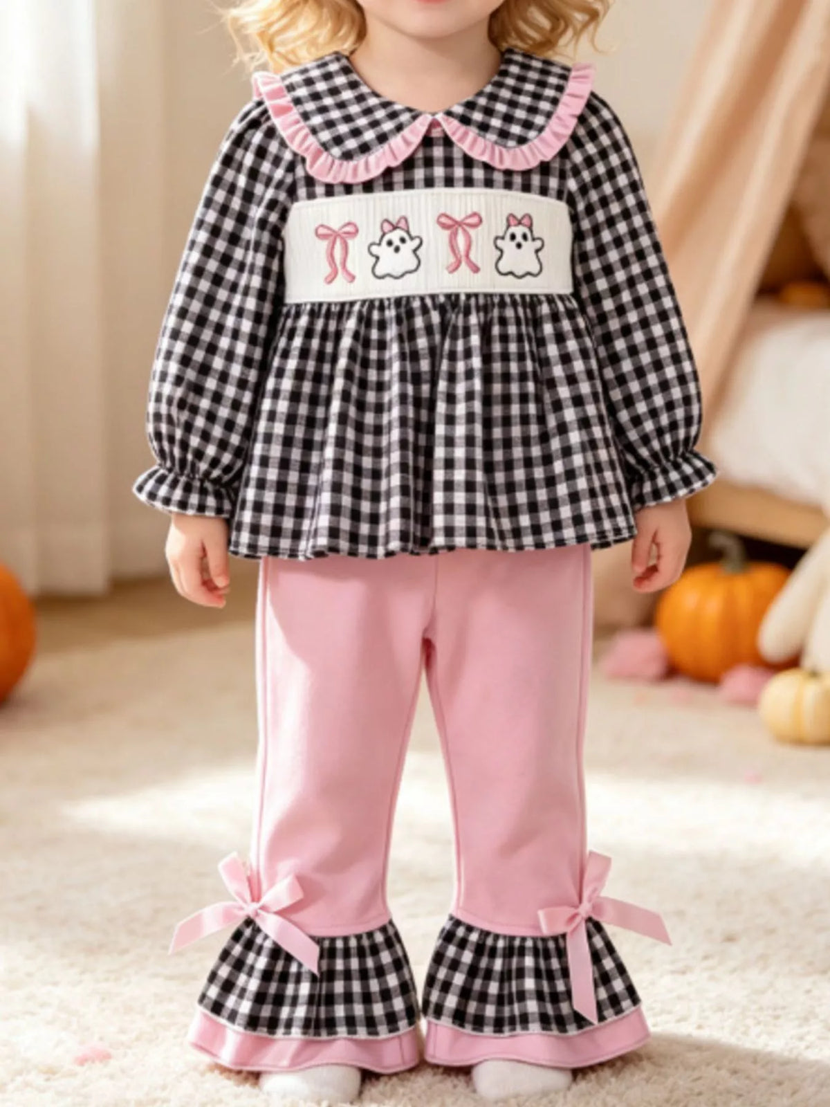 Ghost Long Sleeve Top and Pants Set in Pink, product view 1