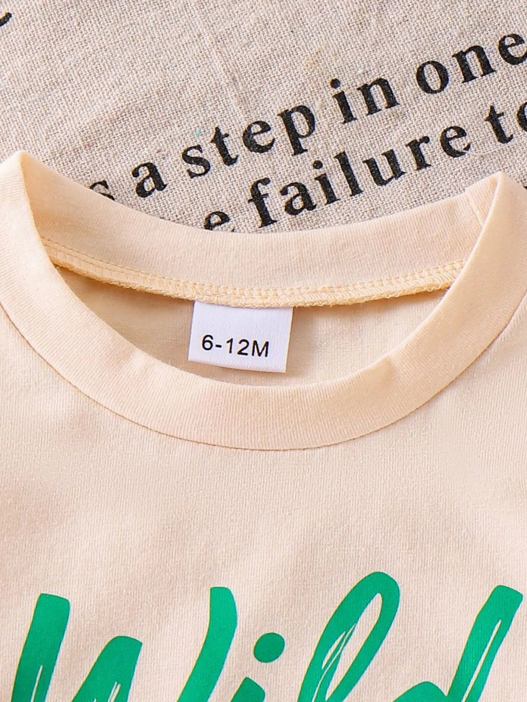 Graphic Round Neck Tee and Shorts Set in Green, product view 3
