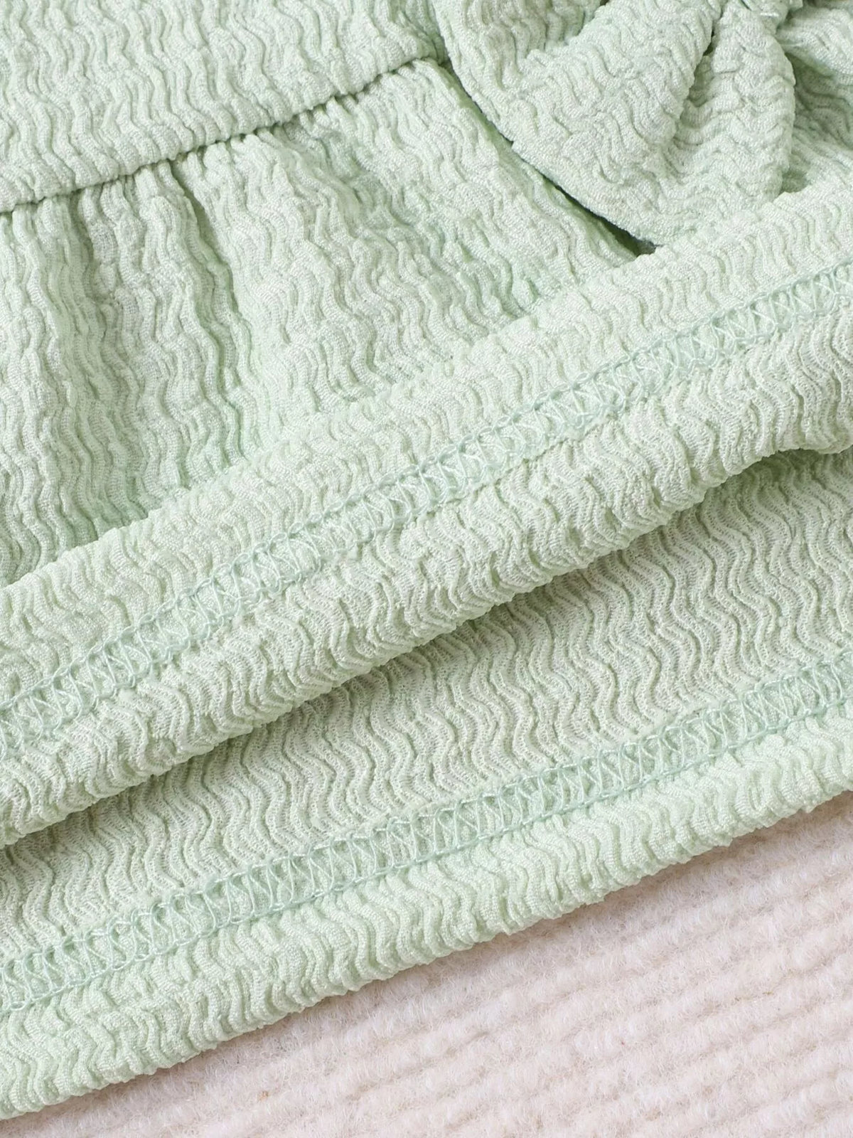 Bow Tank and Shorts Set in Light Green, product view 6