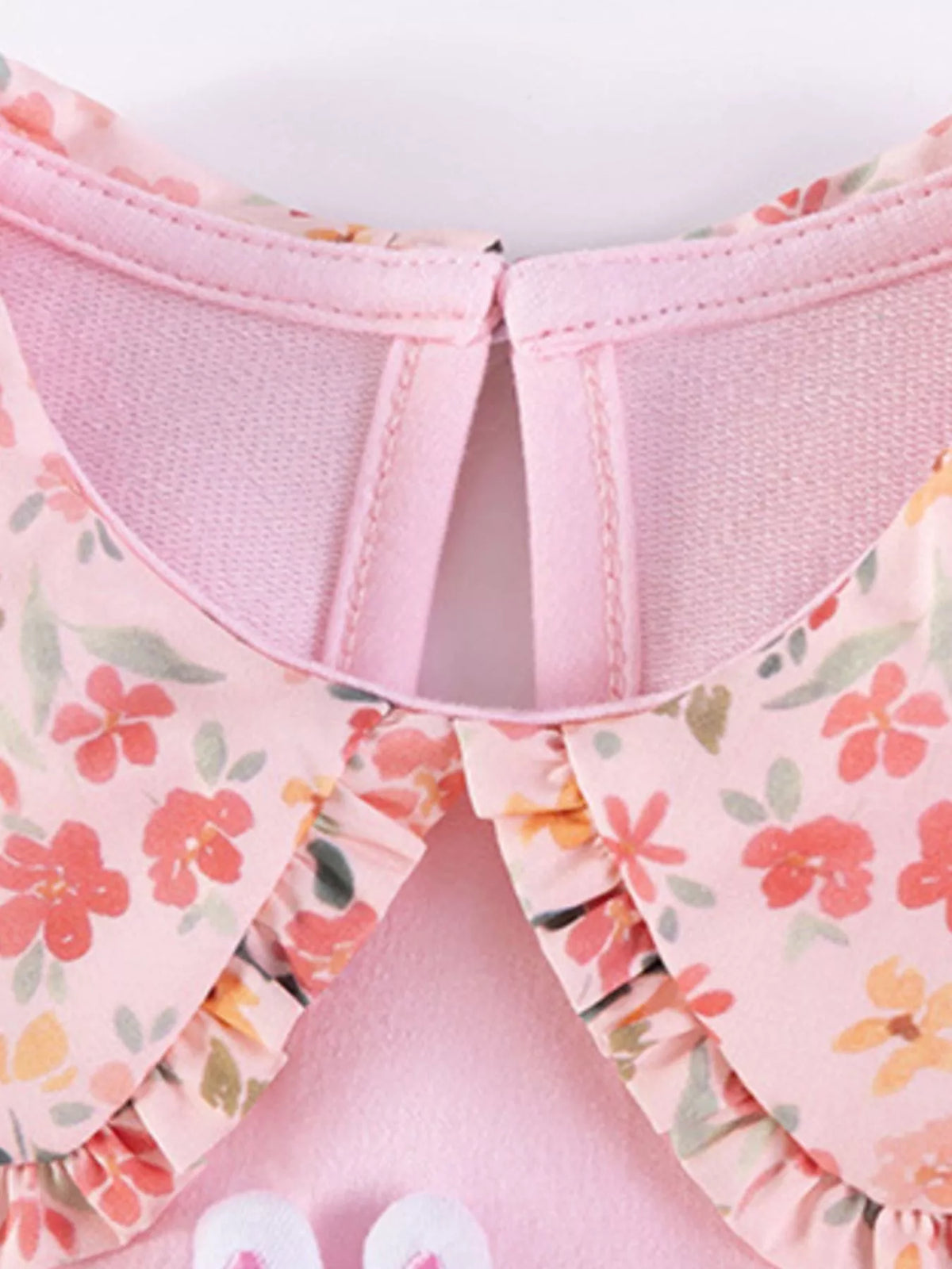 Rabbit Floral Sweatshirt Dress in Blush Pink, product view 3
