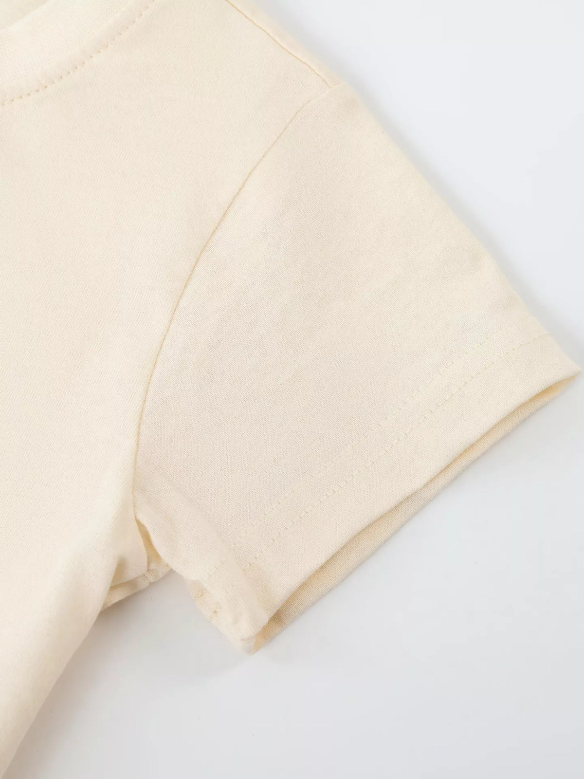 Graphic Round Neck T-Shirt in Cream, product view 4