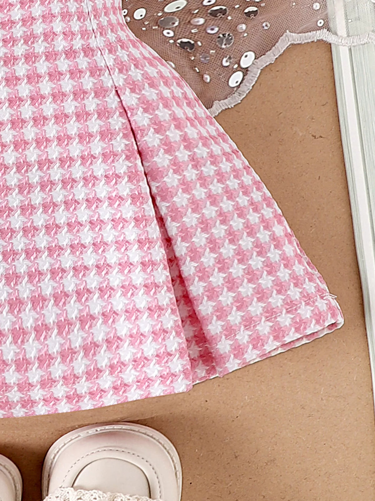 Heart Short Sleeve Top and Skirt Set in Pink, product view 5
