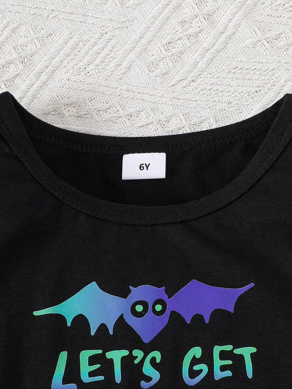 Halloween Bat Print Hooded Cape and Tulle Dress Set in Purple, product view 6