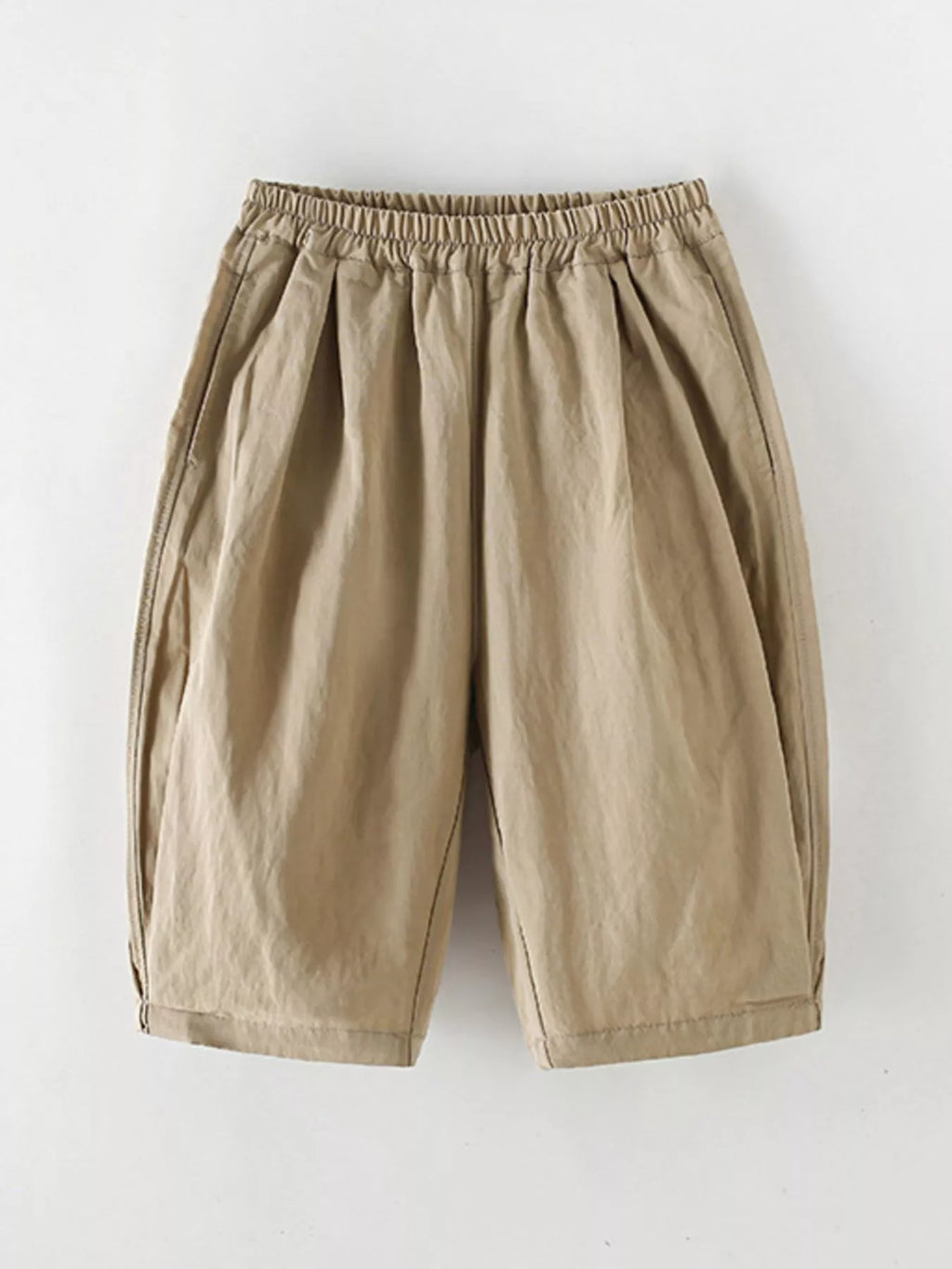 Casual Elastic Waist Capris in Camel, product view 2