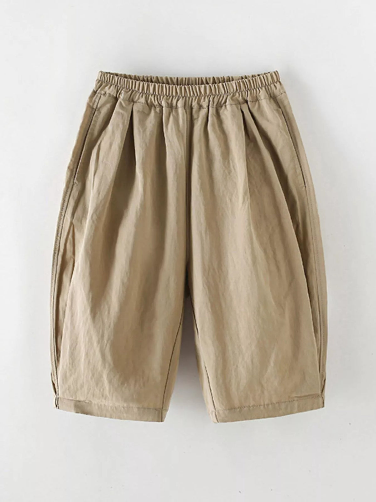 Casual Elastic Waist Capris in Camel, product view 2