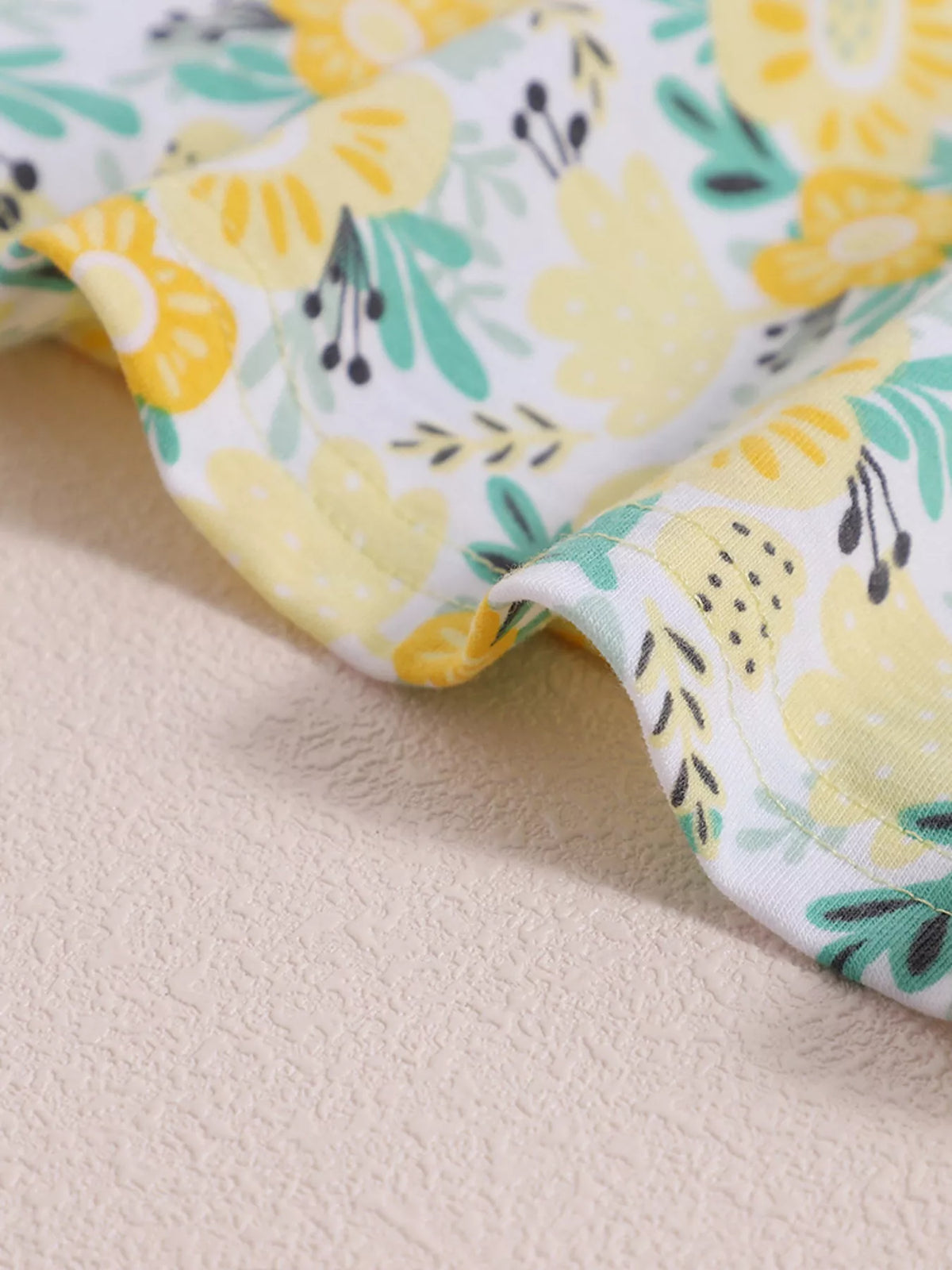 Floral Print Spaghetti Strap Dress in Light Yellow, product view 3