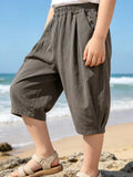 Loose Fit Capris in Dark Gray, product view 1