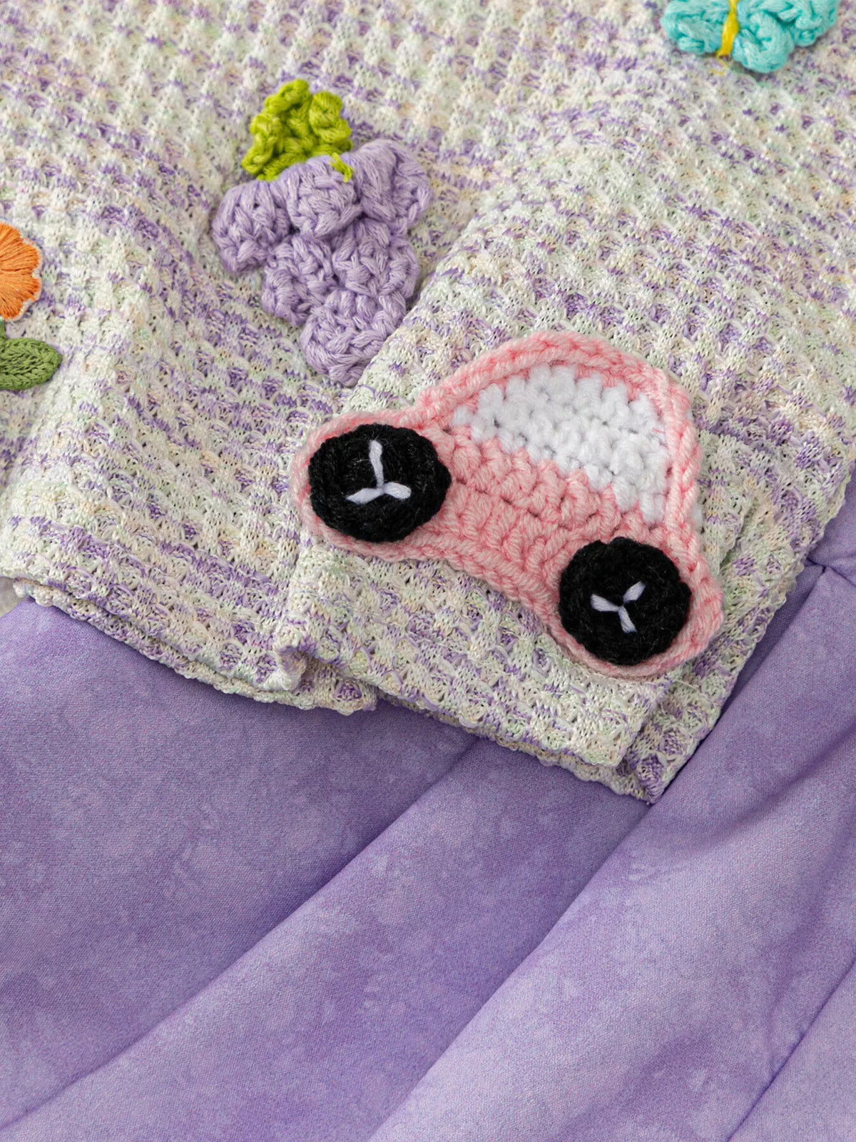Flower Sleeveless Top and Shorts Set in Light Purple, product view 5