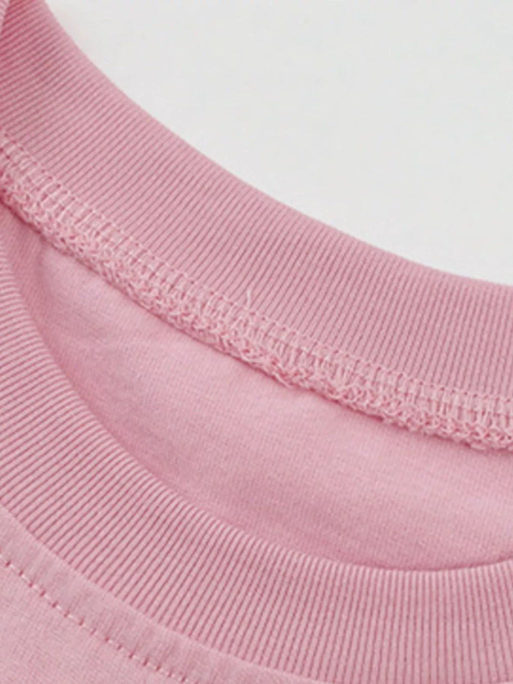 Cat Graphic Round Neck T-Shirt in Pink, product view 3