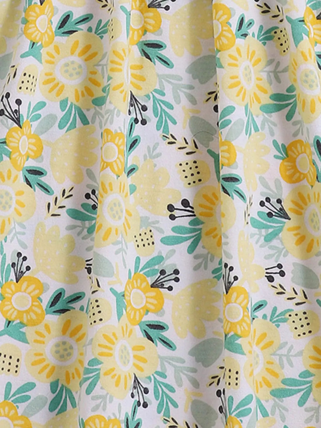 Floral Print Spaghetti Strap Dress in Light Yellow, product view 4