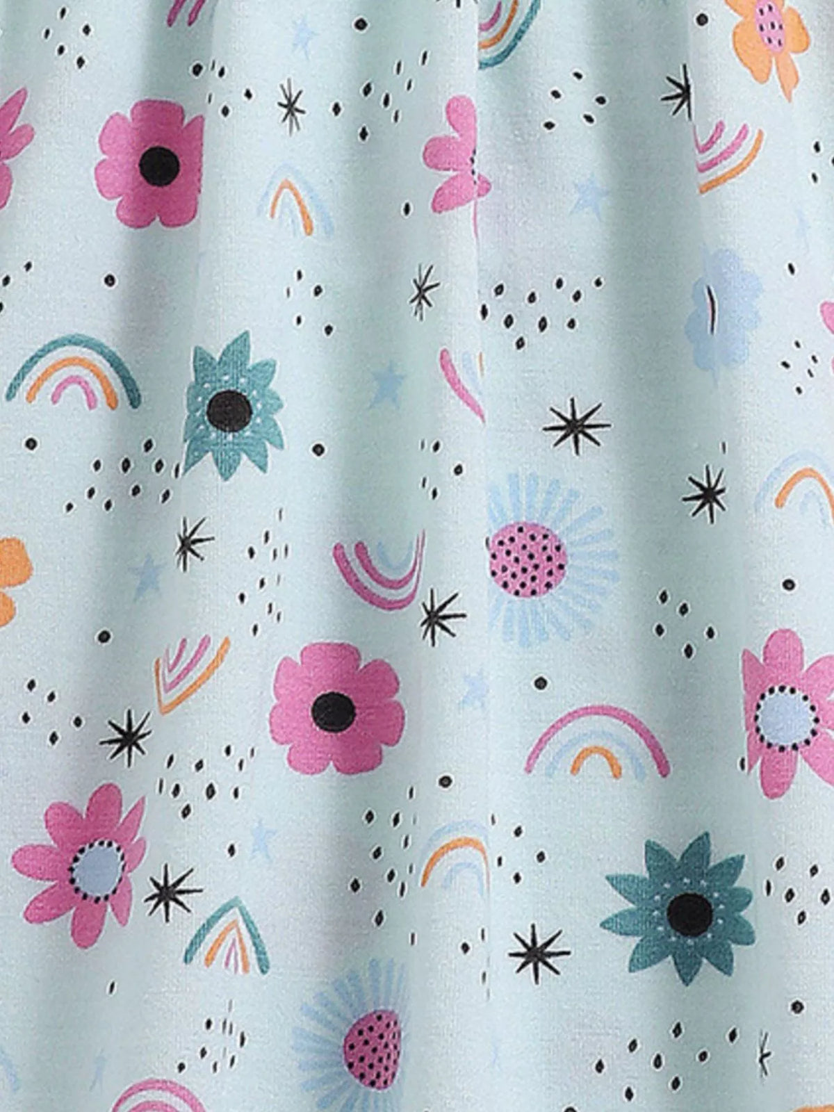 Floral Print Spaghetti Strap A-Line Dress in Sky Blue, product view 3