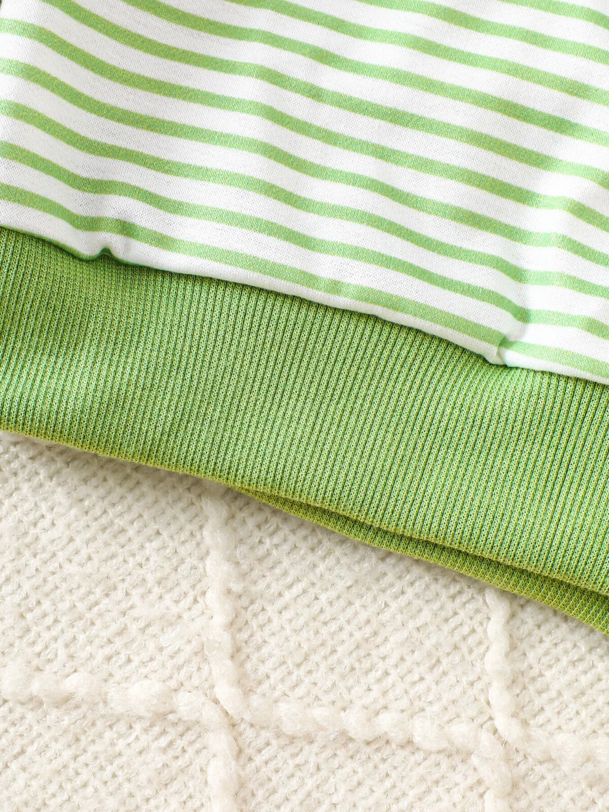 Golf Cart Striped Top and Pants Set in Light Green, product view 5