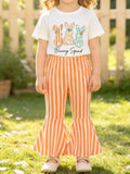 Bunny Round Neck Tee and Pants Set in White, product view 1