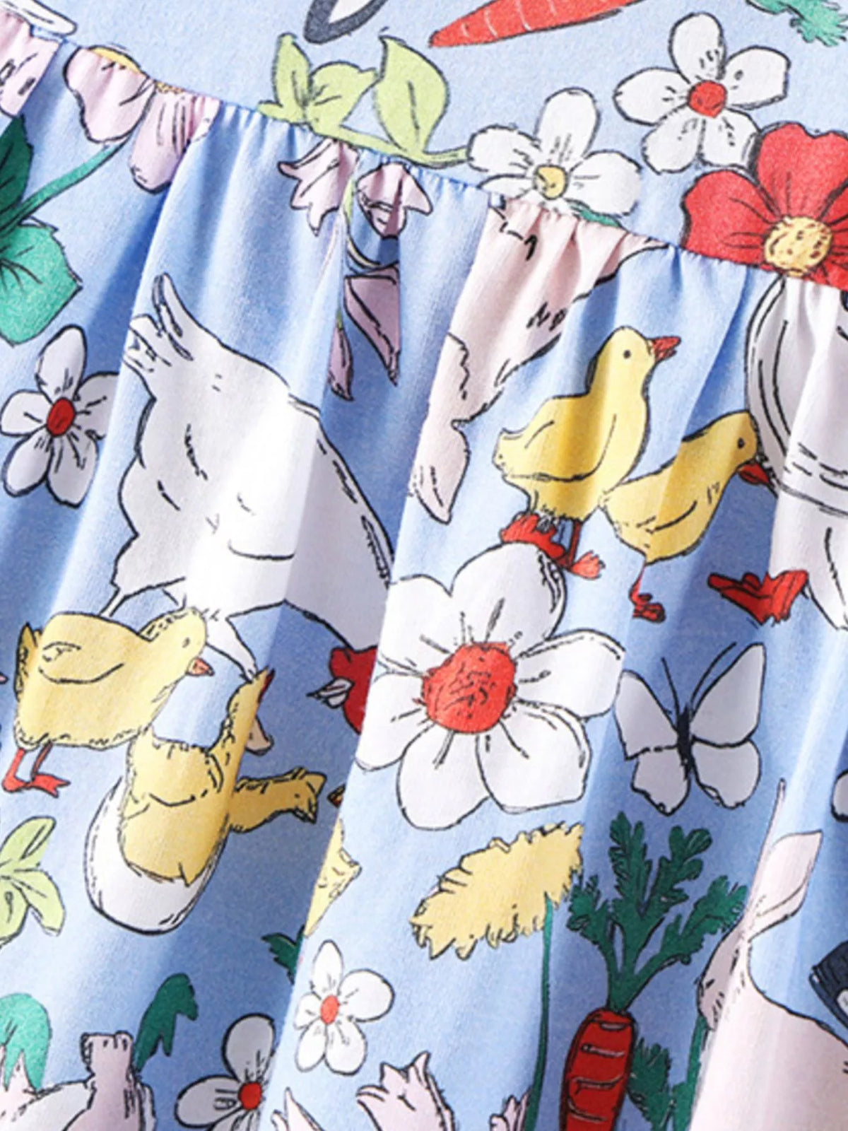 Farm Animal Print Dress in Light Blue, product view 5