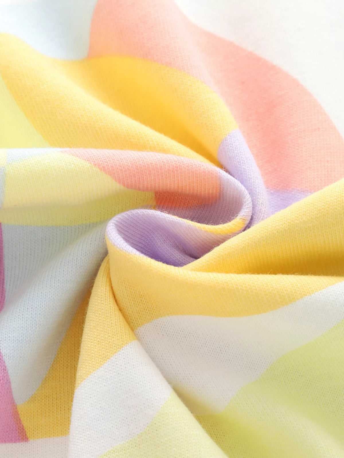Abstract Print Ruffle Sleeve T-Shirt in Multicolor, product view 4
