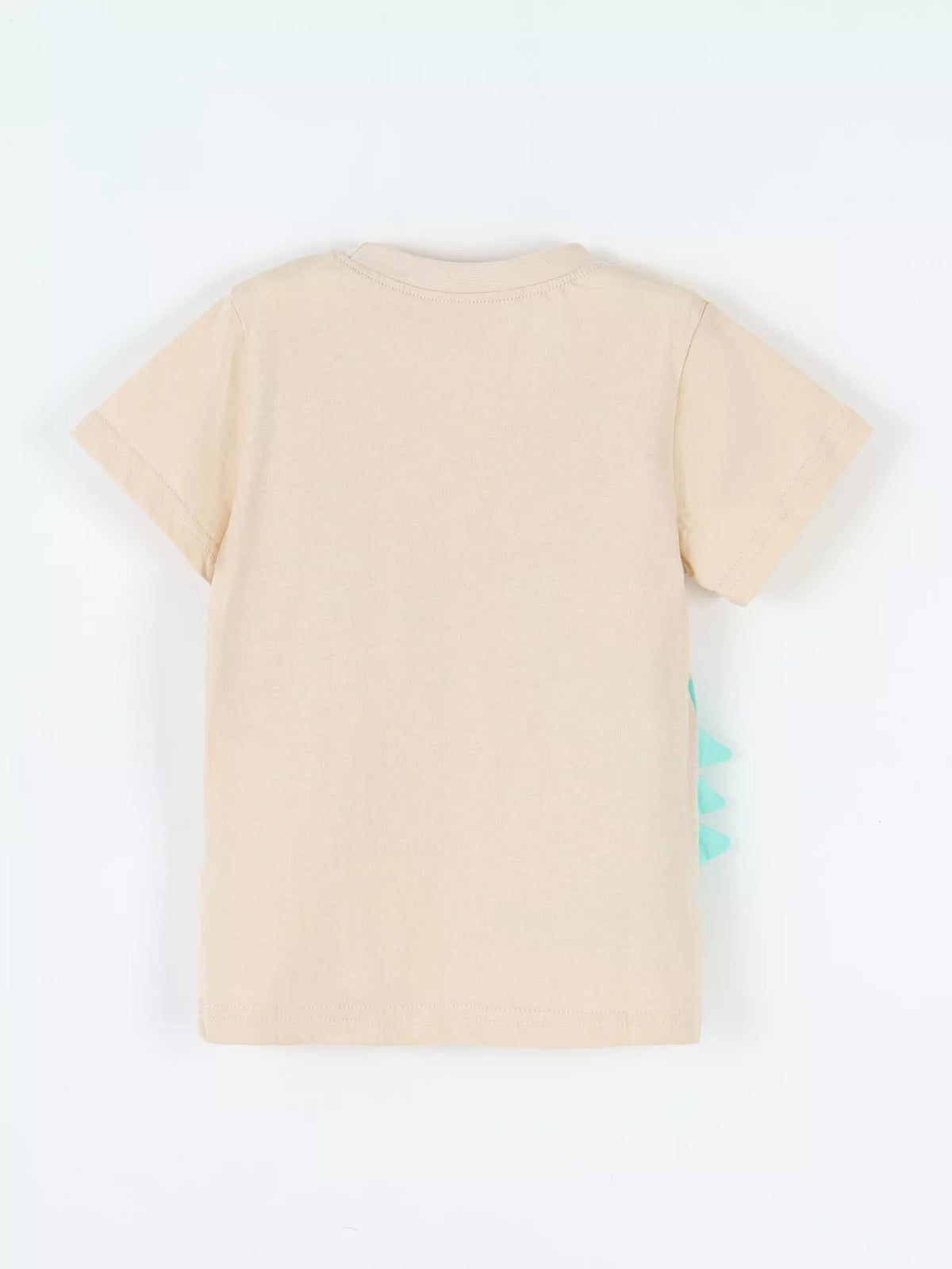 Animal Print Round Neck Tee in Cream White, product view 5
