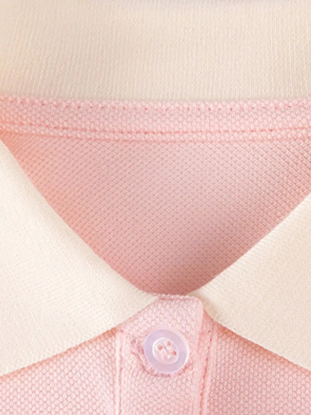 Pleated Polo Collar Long Sleeve Dress in Blush Pink, product view 3