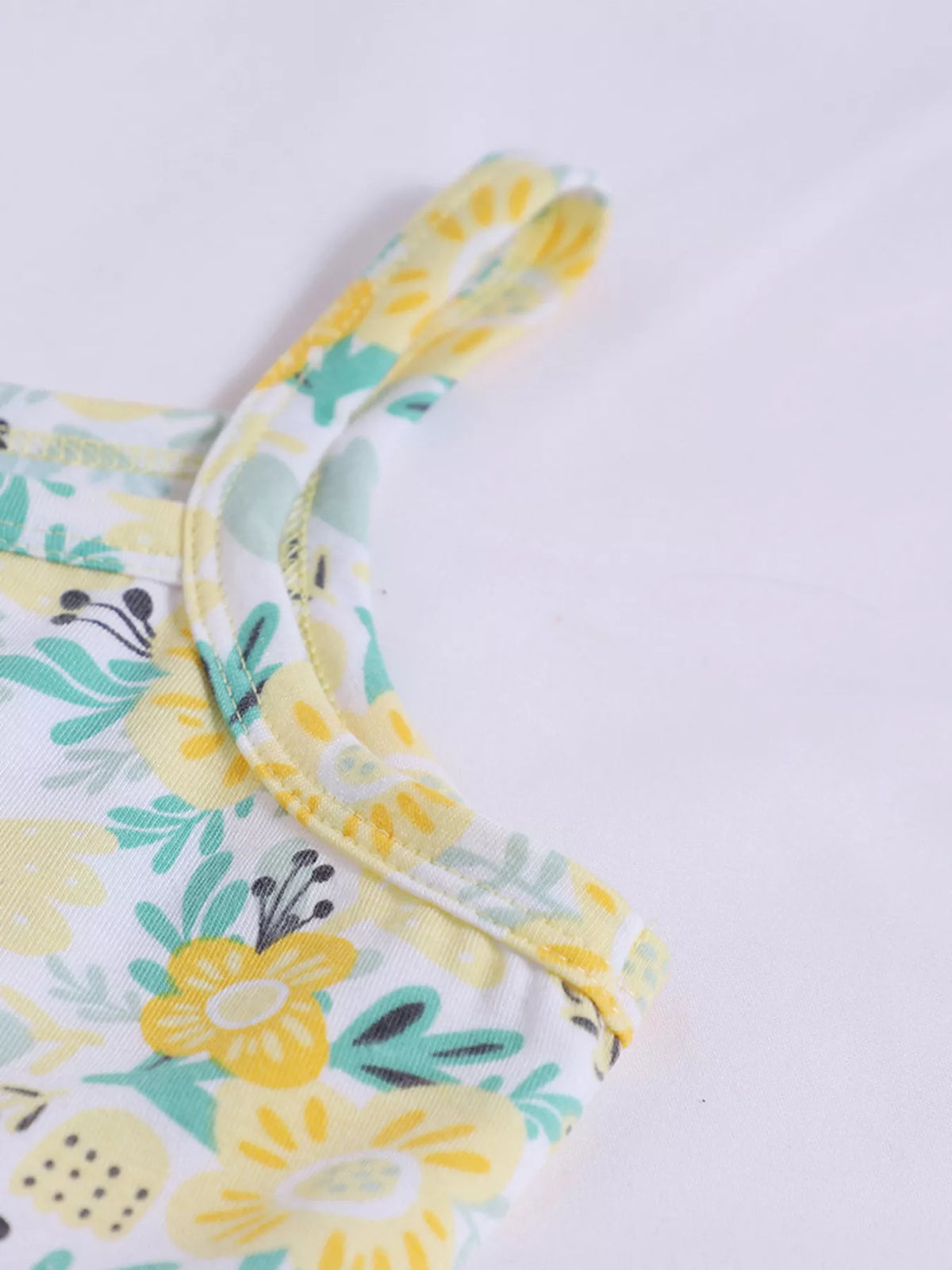 Floral Print Spaghetti Strap Dress in Light Yellow, product view 2