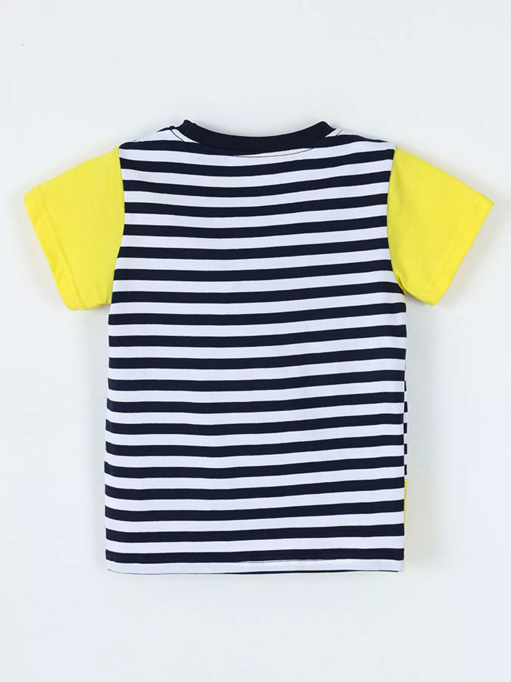Giraffe Embroidered Striped T-Shirt in Yellow, product view 5