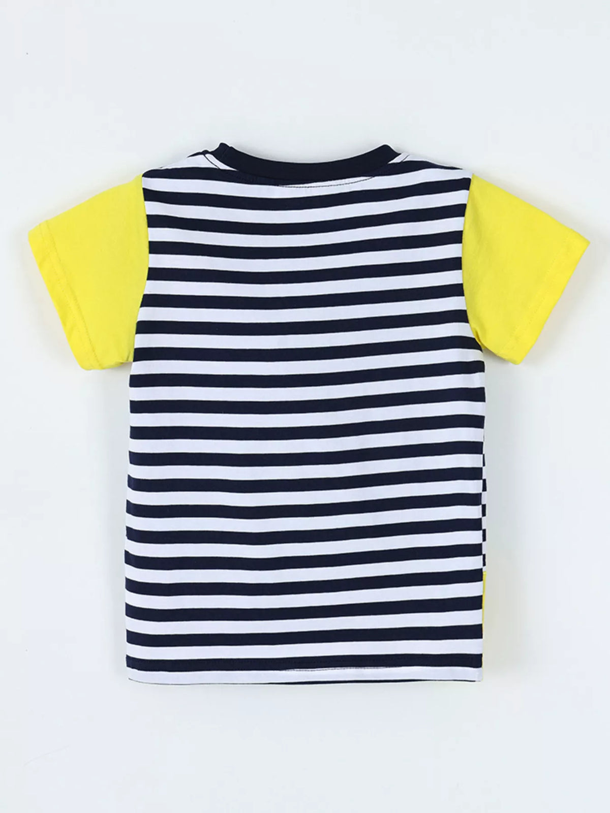 Giraffe Embroidered Striped T-Shirt in Yellow, product view 5