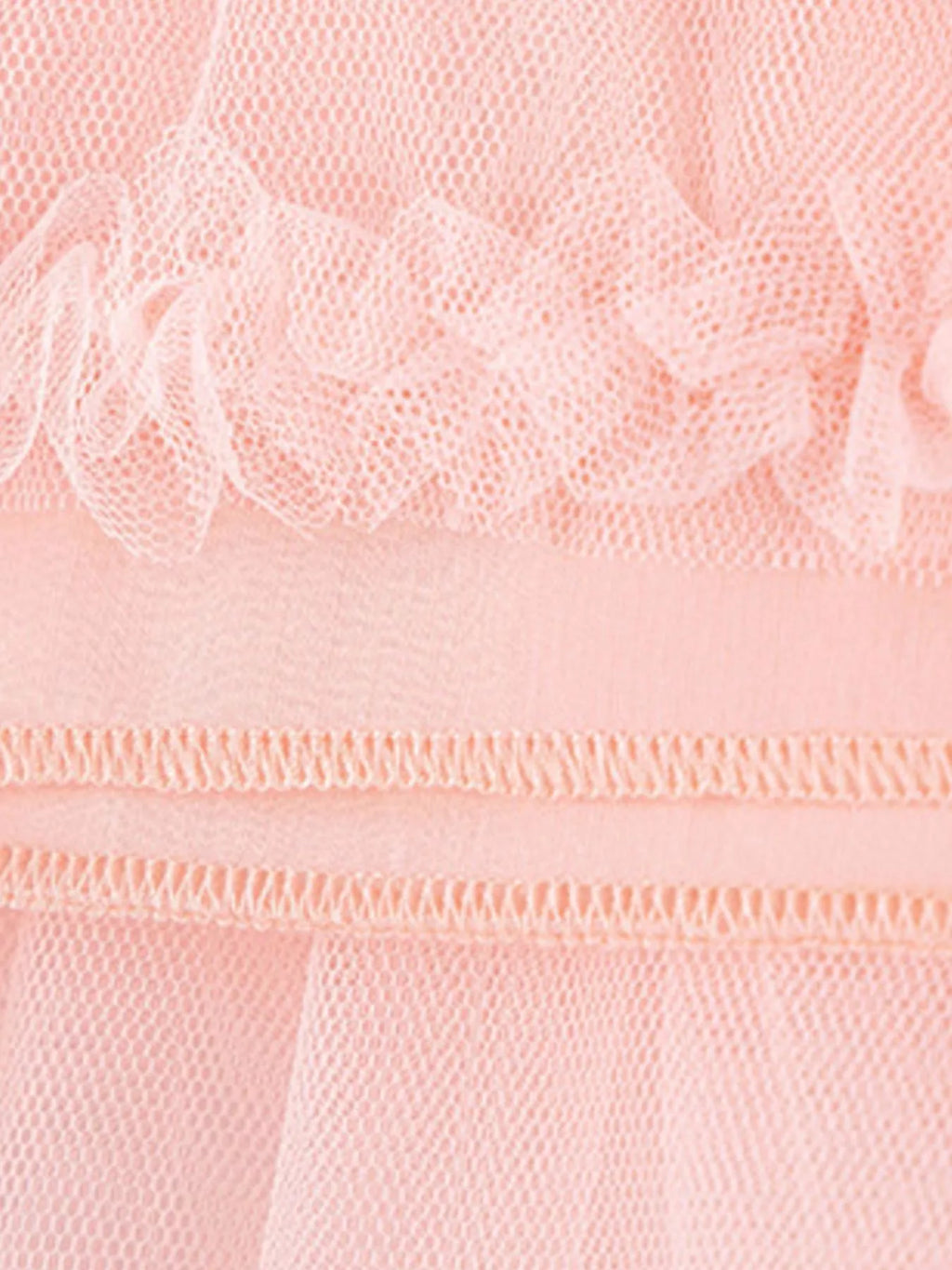Tulle Dress with Polka Dots and Bow Detail in Cream, product view 8