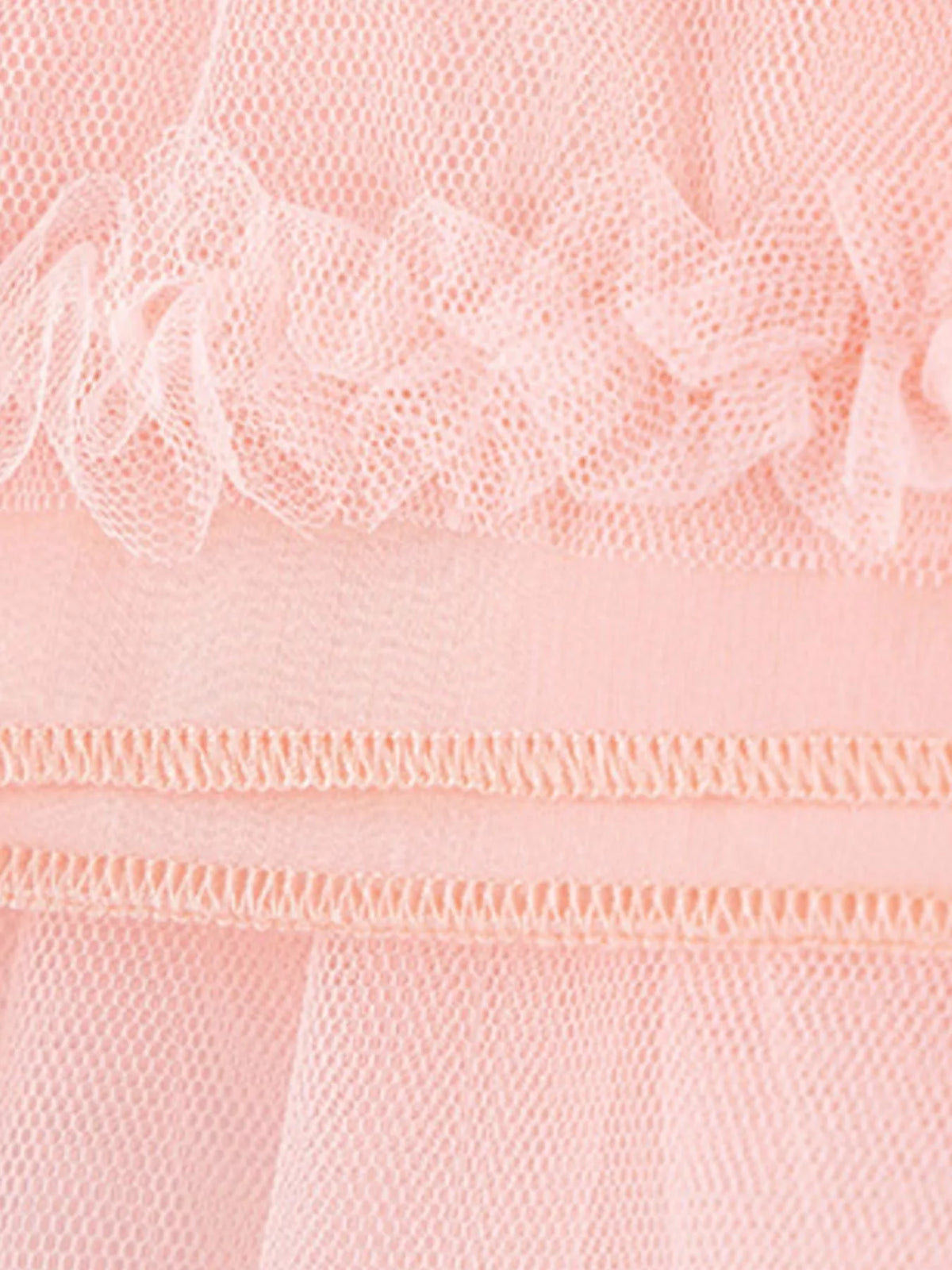 Tulle Dress with Polka Dots and Bow Detail in Cream, product view 8