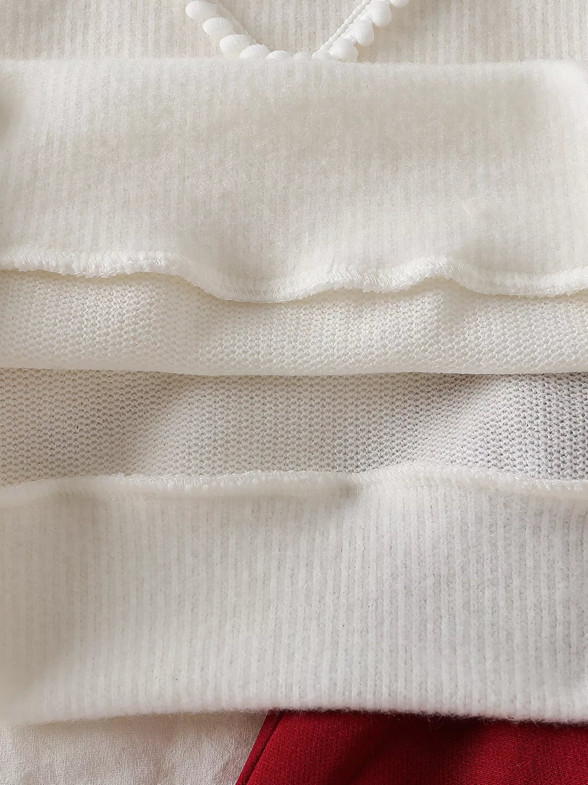 Bow Long Sleeve Top and Skirt Set in White, product view 4
