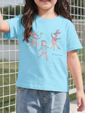 Dancing Friends Graphic T-Shirt in Lake Blue, product view 1