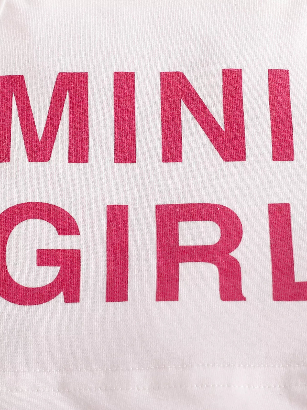Letter Graphic Cami and Bow Skort Set in White, product view 4