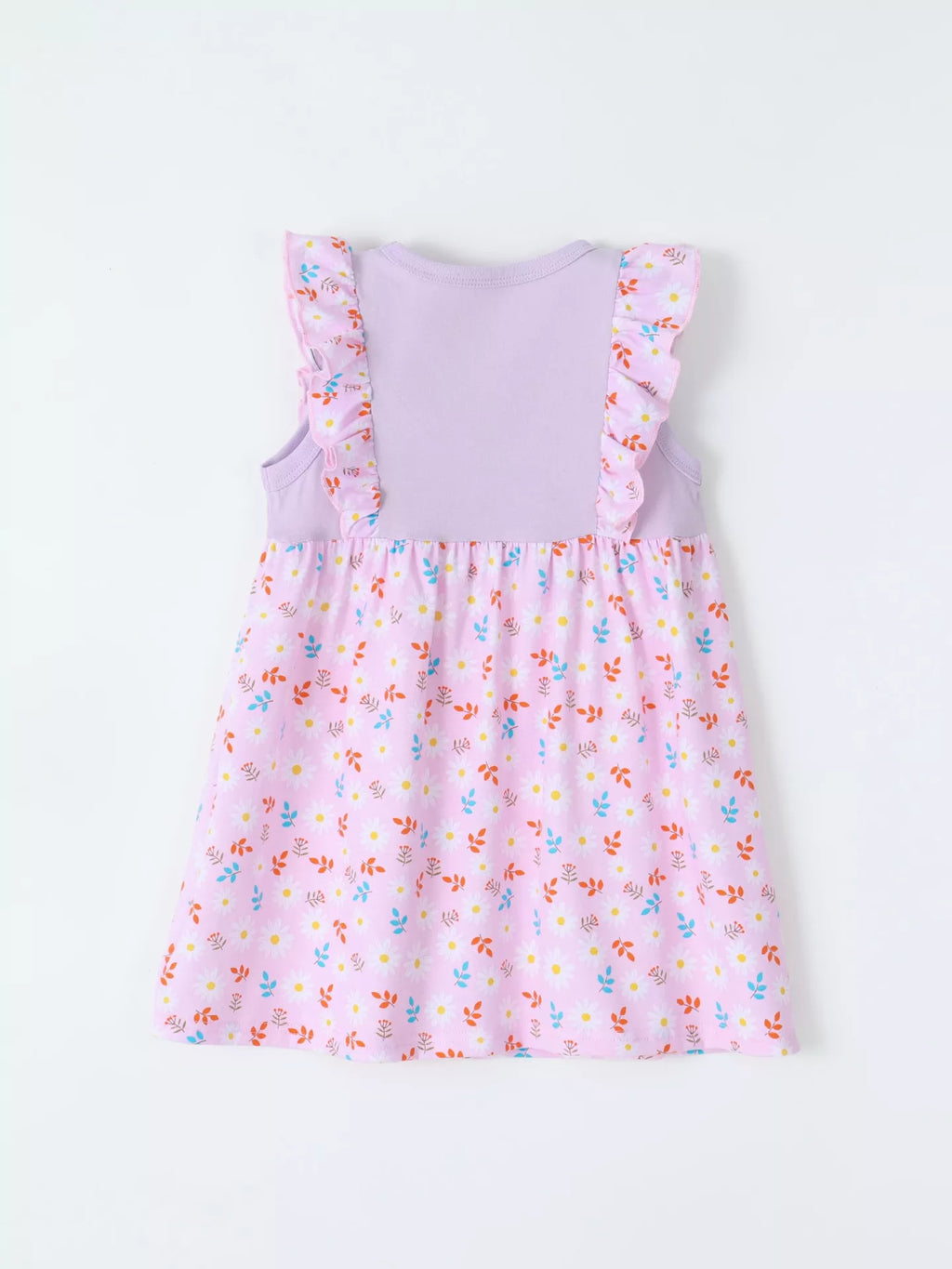 Ruffled Floral Print Dress in Pink, product view 4