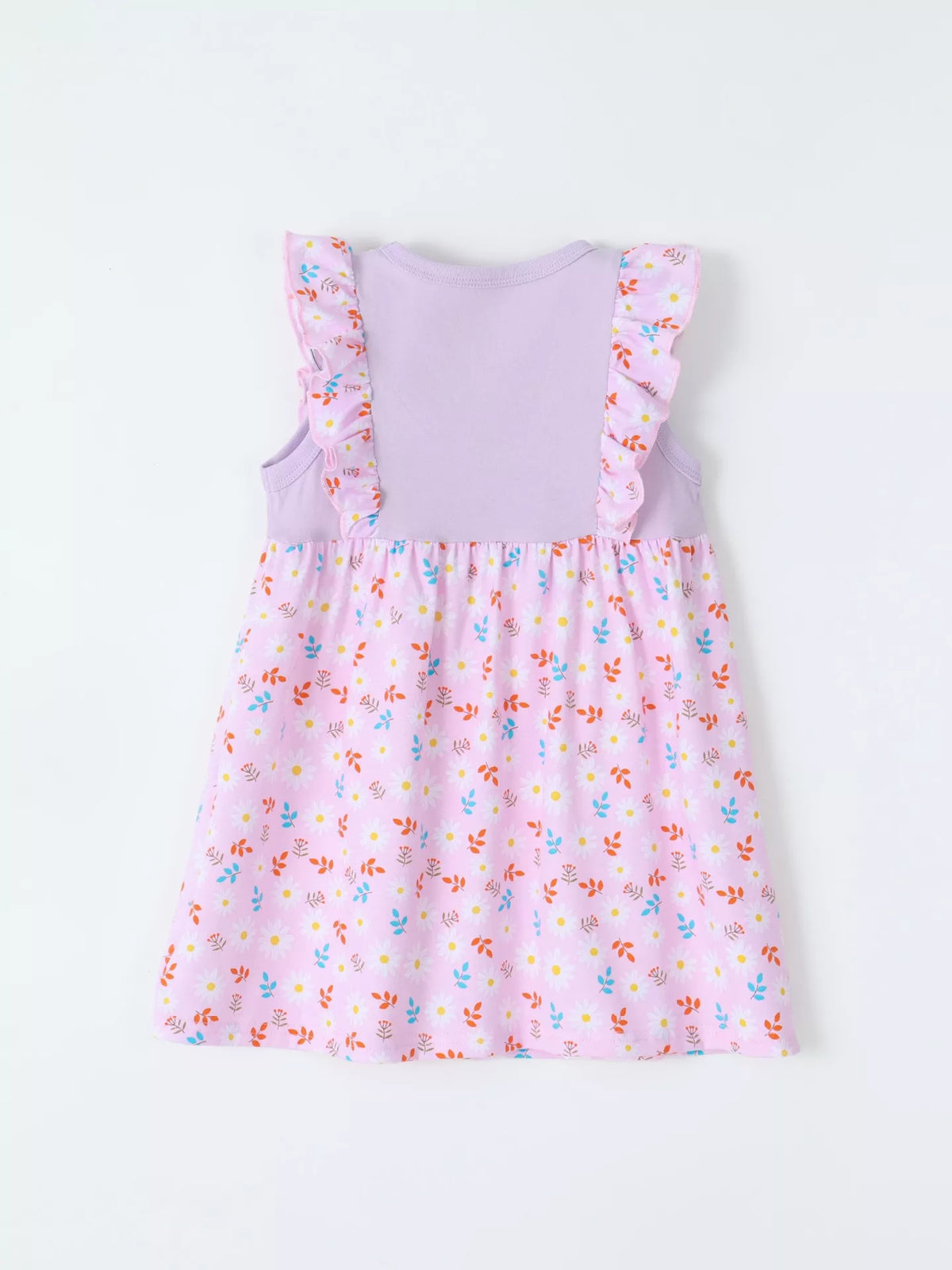 Ruffled Floral Print Dress in Pink, product view 4