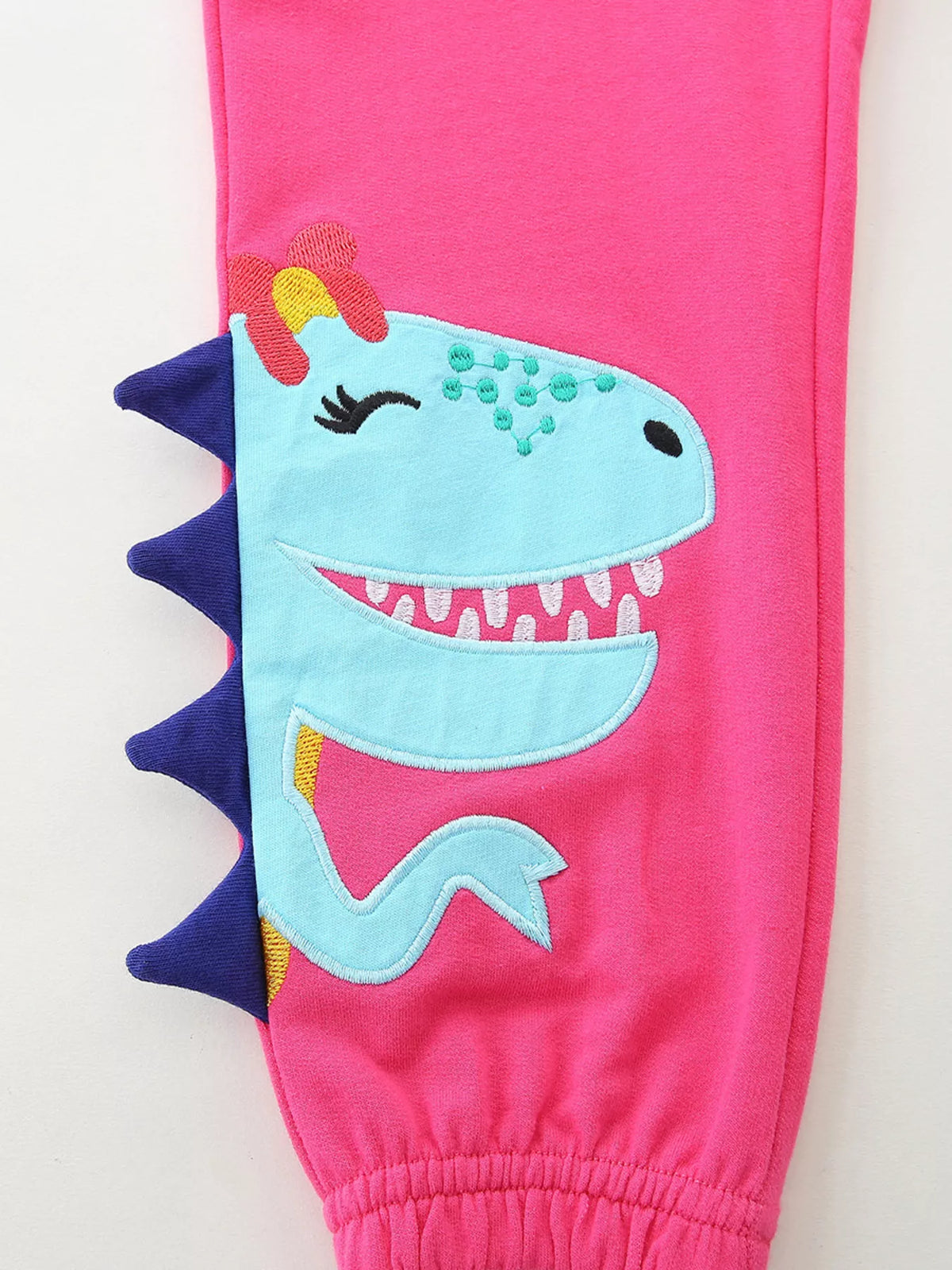 Dinosaur Drawstring Joggers in Strawberry, product view 4