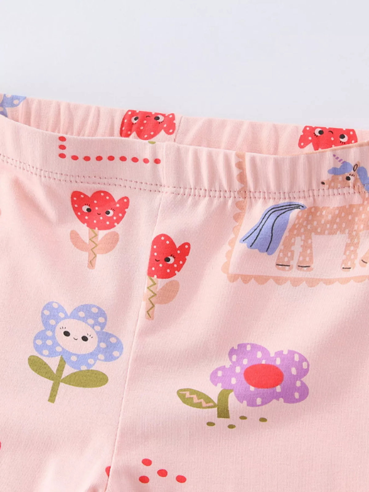 Unicorn & Floral Print Leggings in Dusty Pink, product view 3