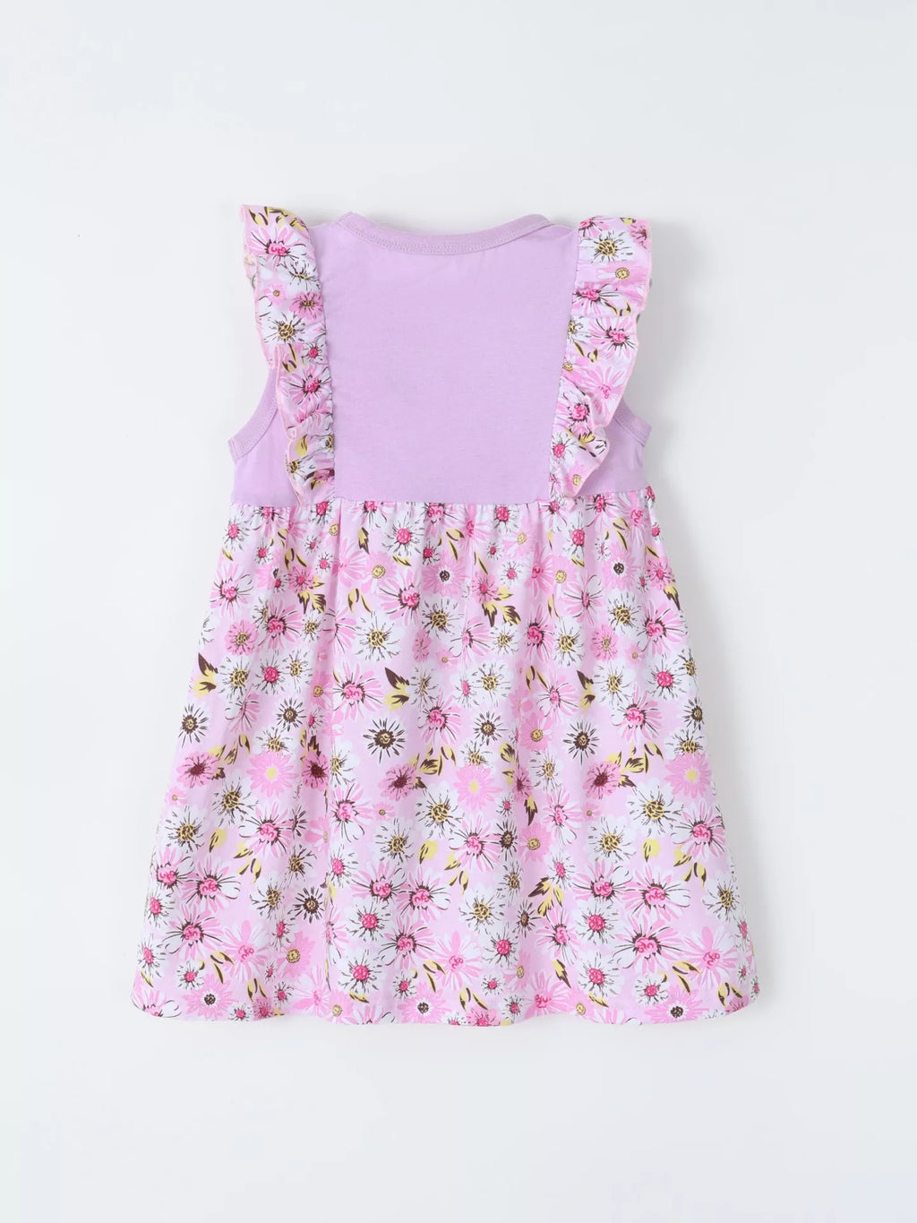 Floral Ruffle Sleeve Dress in Light Purple, product view 5