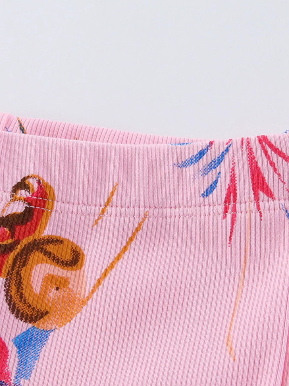 Fairy Print Flared Leggings in Blush Pink, product view 3