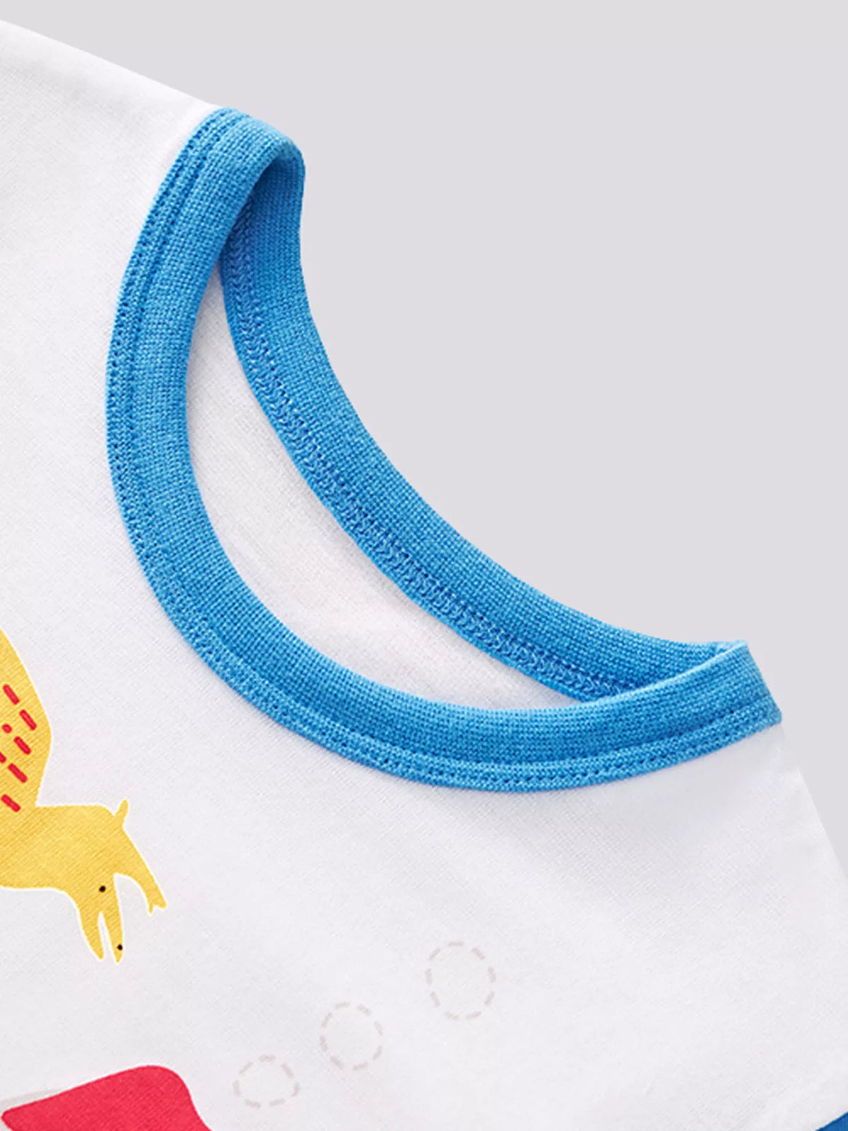 Dinosaur Print Short Sleeve T-Shirt in White, product view 2
