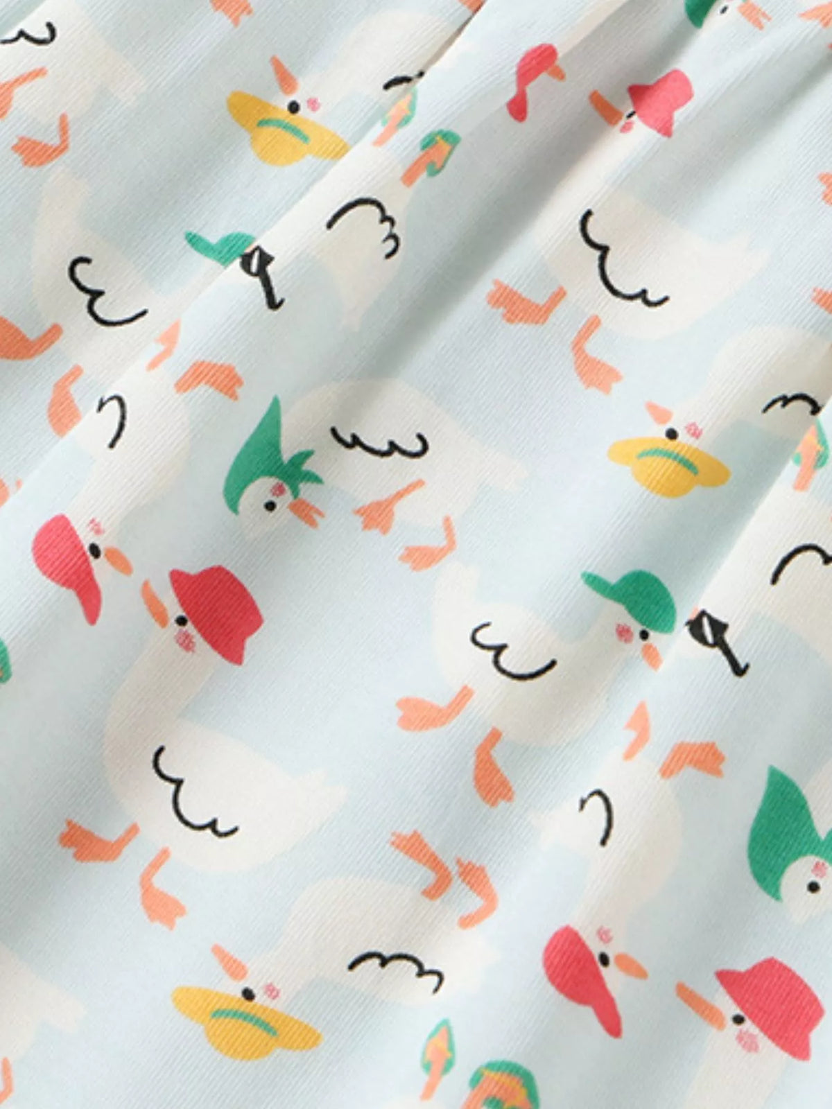 Ruffle Sleeve Cartoon Print Dress in Ivory White, product view 4