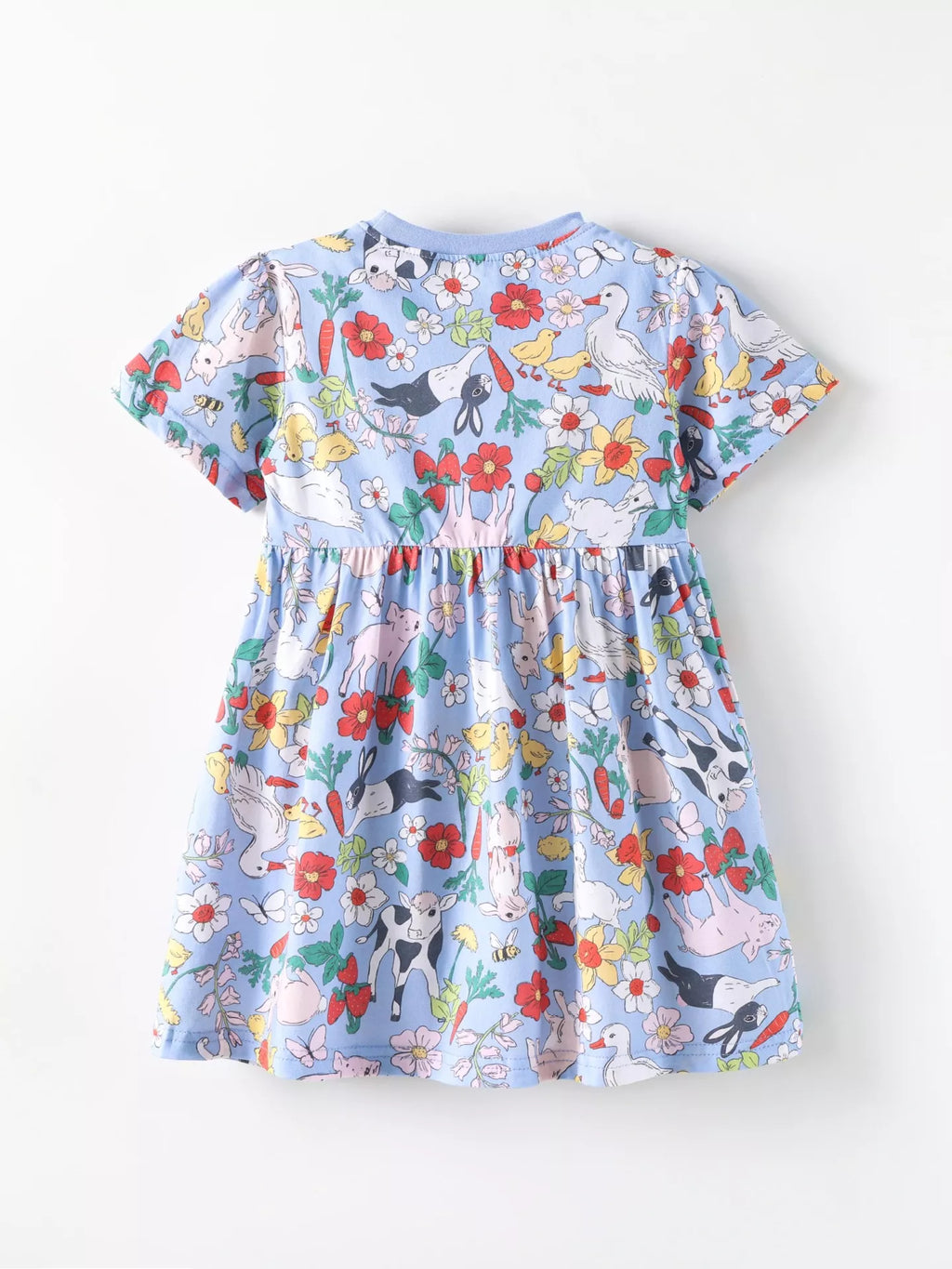 Farm Animal Print Dress in Light Blue, product view 6