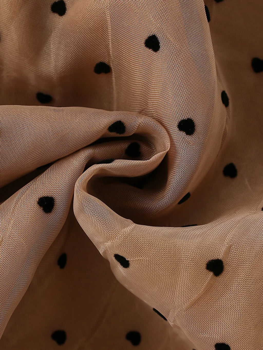 Polka Dot Ruffle Dress in Caramel, product view 5
