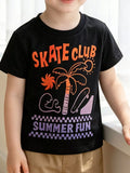 Graphic Round Neck T-Shirt in Black, product view 1