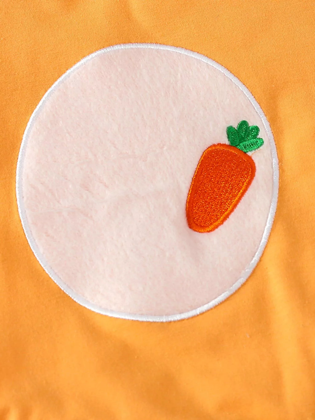 Carrot Embroidered Round Neck One-Piece & Hat Set in Orange, product view 4