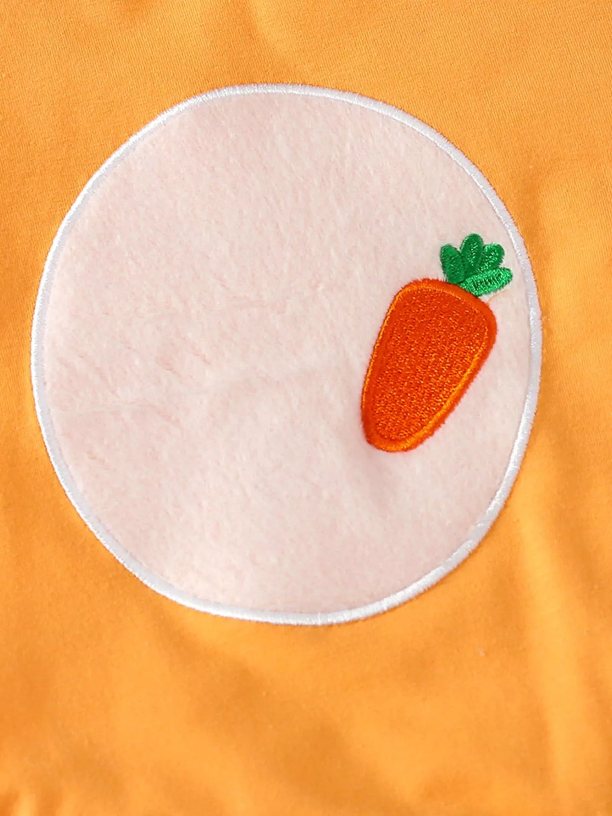 Carrot Embroidered Round Neck One-Piece & Hat Set in Orange, product view 4